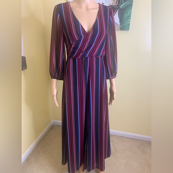 💫HP‼️💫 MADEWELL Wrap-Around Maxi Dress in Stockdale Stripe, Size 6 - Picture 8 of 12